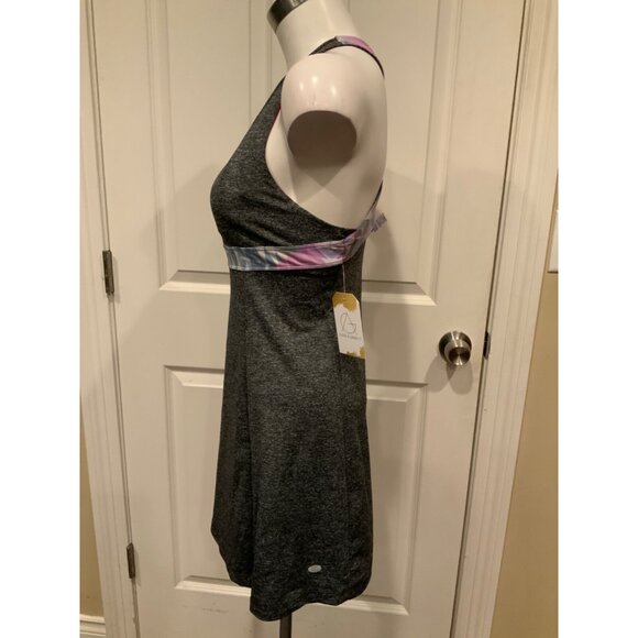 Pure + Good Gray Racerback Athletic Dress Built In Bra Diamond Pattern, Size S - Picture 4 of 9